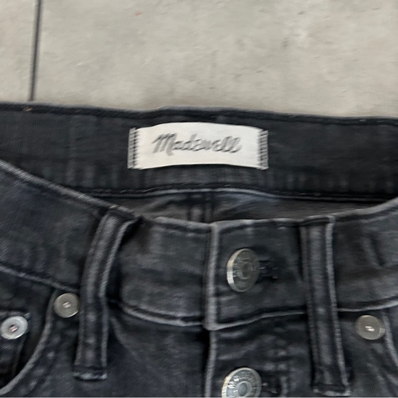 Madewell Cali Demi Boot faded black raw hem jeans size 25 - Picture 6 of 8